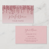 Roze Rose Gold Glitter Sparkle Hair Makeup Visitekaartje (Voorkant / Achterkant)