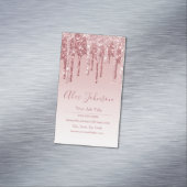 Roze Rose Gold Glitter Sparkle Magnetisch Visitekaartje (Voorbeeld)
