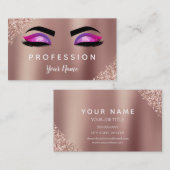 Roze Rose Gold Glitter Sparkle Makeup Artist Visitekaartje (Voorkant / Achterkant)