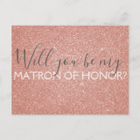 Roze Rose Gold Glitter & Sparkle Matron of Honor