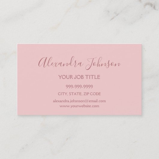 Roze Rose Gold Glitter Sparkle Microblading Visitekaartje (Achterkant)