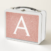 Roze Rose Gold Glitter & Sparkle Monogram (Voorkant)