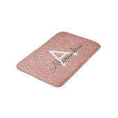 Roze Rose Gold Glitter Sparkle Monogram Badmat (Gekanteld)
