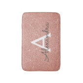 Roze Rose Gold Glitter Sparkle Monogram Badmat (Voorkant Verticaal)