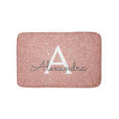Roze Rose Gold Glitter Sparkle Monogram Badmat (Voorkant)