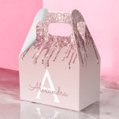 Roze Rose Gold Glitter & Sparkle Monogram Bedankdoosjes