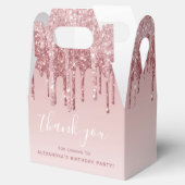 Roze Rose Gold Glitter & Sparkle Monogram Bedankdoosjes (Geopend)