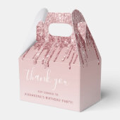 Roze Rose Gold Glitter & Sparkle Monogram Bedankdoosjes (Voorkant Zijde)