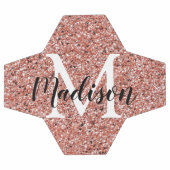 Roze Rose Gold Glitter Sparkle Monogram Girl's Voetbal (Enkel)