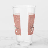 Roze Rose Gold Glitter & Sparkle Monogram Huwelijk Glas (Links)