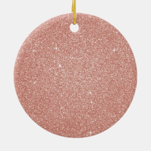 Roze Rose Gold Glitter & Sparkle Monogram Keramisch Ornament (Achterkant)