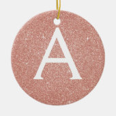 Roze Rose Gold Glitter & Sparkle Monogram Keramisch Ornament (Voorkant)