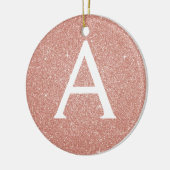 Roze Rose Gold Glitter & Sparkle Monogram Keramisch Ornament (Links)