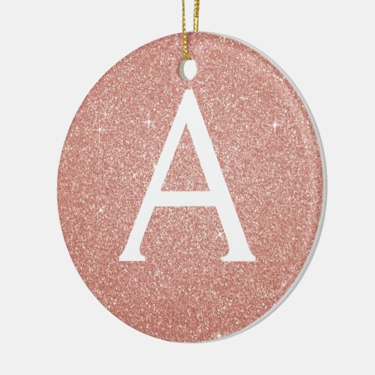 Roze Rose Gold Glitter & Sparkle Monogram Keramisch Ornament (Links)