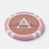 Roze Rose Gold Glitter & Sparkle Monogram Poker Chips (Enkel)