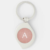 Roze Rose Gold Glitter & Sparkle Monogram Sleutelhanger (Voorkant)