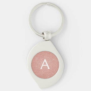 Roze Rose Gold Glitter & Sparkle Monogram Sleutelhanger