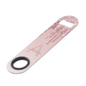Roze Rose Gold Glitter & Sparkle Monogram Speed Flessenopener (Achterkant Gekanteld)