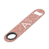 Roze Rose Gold Glitter & Sparkle Monogram Speed Flessenopener (Voorkant Gekanteld)