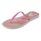 Roze Rose Gold Glitter & Sparkle Monogram Teenslippers (Schuin)
