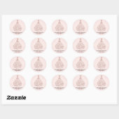 Roze Rose Gold Glitter Sparkle Quinceañera Ronde Sticker (Vel)