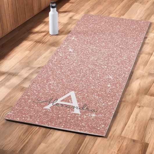 Roze Rose Gold Glitter & Sparkle Yoga Mat
