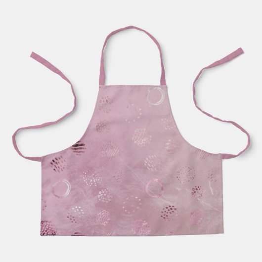Roze Rose Gold Glitter Stippen Schort (Voorkant)