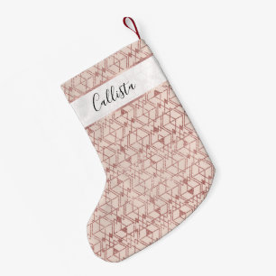 Roze Rose Gold Glitter Triangle Geometrisch Kleine Kerstsok