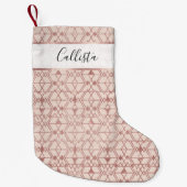 Roze Rose Gold Glitter Triangle Geometrisch Kleine Kerstsok (Voorkant)