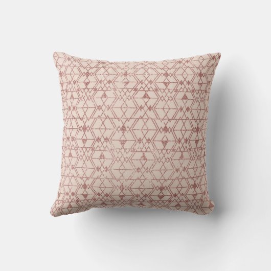 Roze Rose Gold Glitter Triangle Geometrisch Kussen (Achterkant)