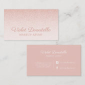 Roze Rose Gold Glitter  voor elke taak Visitekaartje (Voorkant / Achterkant)