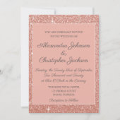 Roze Rose Gold Glitter Weddenschap Kaart (Voorkant)