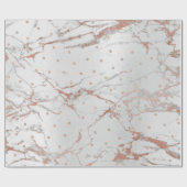 Roze Rose Gold Grey Marble Crystals Swarovski Cadeaupapier (Vlak)