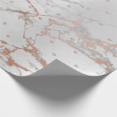 Roze Rose Gold Grey Marble Crystals Swarovski Cadeaupapier (Hoek)