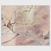 Roze Rose Gold Grungy Copper Marble Stone Brushes Cadeaupapier (Vlak)