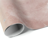 Roze Rose Gold Grungy Copper Marble Stone Brushes Cadeaupapier (Rol Hoek)