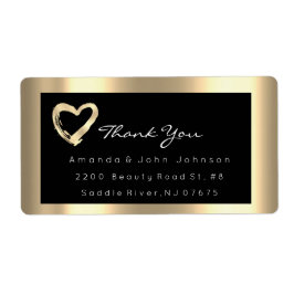 Roze Rose Gold Heart Blush Black RSVP omlijst Etiket