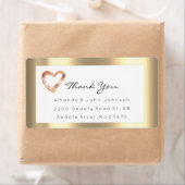 Roze Rose Gold Heart Blush White RSVP Gefeliciteer Etiket (Insitu)