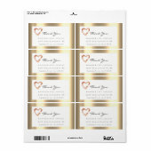 Roze Rose Gold Heart Blush White RSVP Gefeliciteer Etiket (Full Sheet)