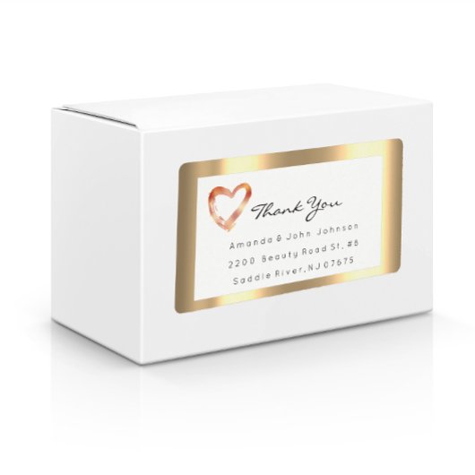 Roze Rose Gold Heart Blush White RSVP Gefeliciteer Etiket
