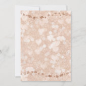 Roze Rose Gold Hearts Bruids Douche Uitnodigingen (Achterkant)