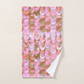 Roze Rose Gold Iridescent Zeemeermin Schalen Glitt Bad Handdoek (Handdoek)