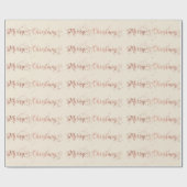 Roze Rose Gold Ivory Creamy Merry-kerstscript Cadeaupapier (Vlak)