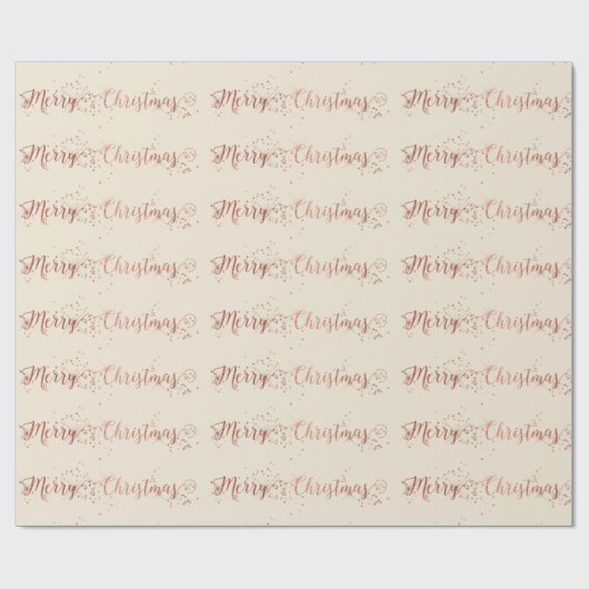 Roze Rose Gold Ivory Creamy Merry-kerstscript Cadeaupapier (Vlak)