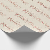 Roze Rose Gold Ivory Creamy Merry-kerstscript Cadeaupapier (Hoek)