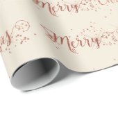 Roze Rose Gold Ivory Creamy Merry-kerstscript Cadeaupapier (Rol Hoek)