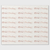 Roze Rose Gold Ivory White, prettig kerstscript Cadeaupapier (Vlak)