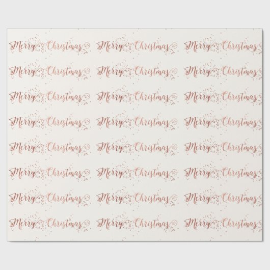 Roze Rose Gold Ivory White, prettig kerstscript Cadeaupapier (Vlak)