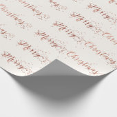 Roze Rose Gold Ivory White, prettig kerstscript Cadeaupapier (Hoek)