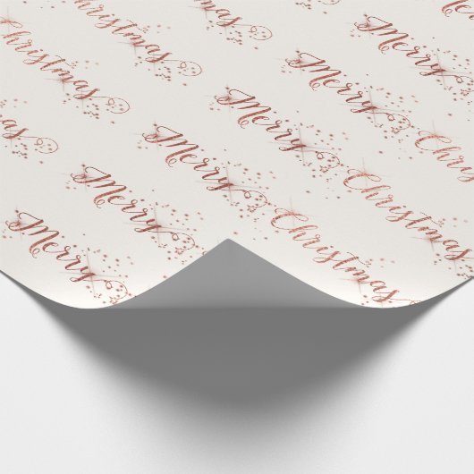 Roze Rose Gold Ivory White, prettig kerstscript Cadeaupapier (Hoek)